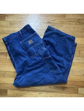 Carhartt Men's 44X26 Blue Denim Work Pants